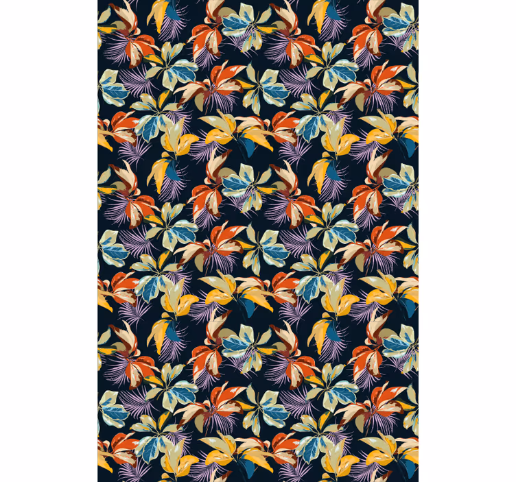 Papier peint fleurs design floral lys tigré - TenStickers