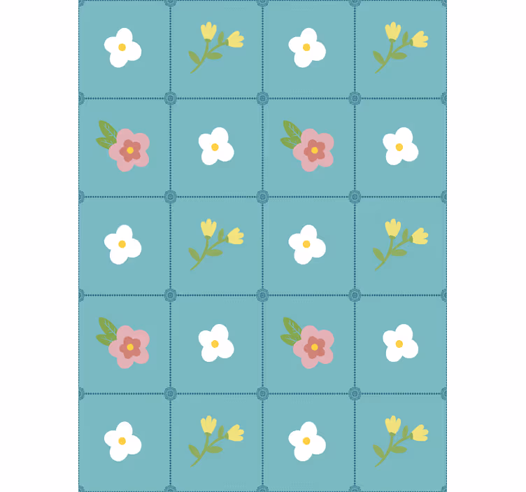 Papier peint fleurs style "granny chic" - TenStickers