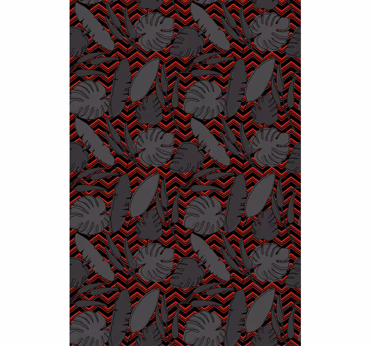 Papier peint chambre adulte motif zigzag gris rouge - TenStickers