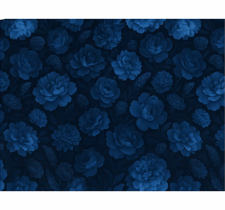 Papier peint chambre motif floral bleu foncé mystérieux - TenStickers
