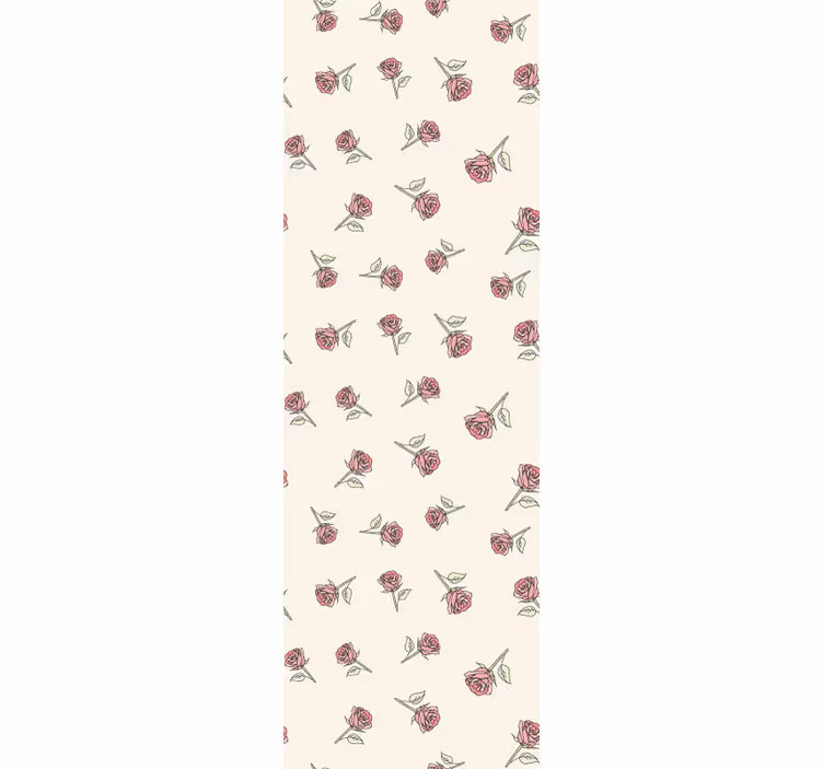Papier peint chambre motif rose vintage romantique - TenStickers