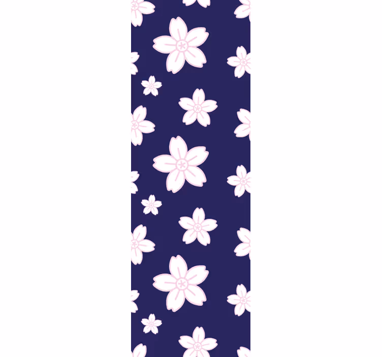 Papier peint chambre motif vintage fleurs de prunier bleu - TenStickers