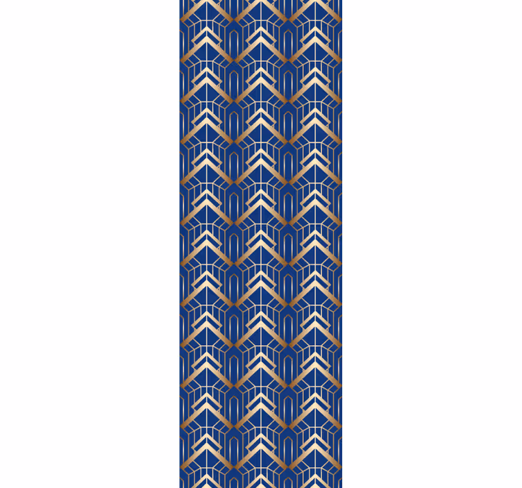 Papier peint chambre motif déco bleu et or moderne - TenStickers