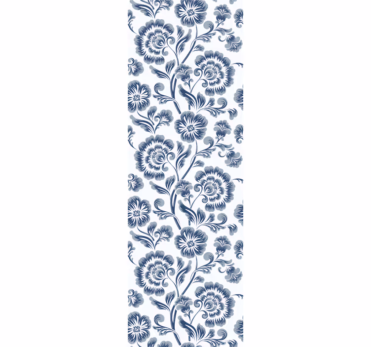 Papier peint chambre fleurs bleues style grandmillenial - TenStickers