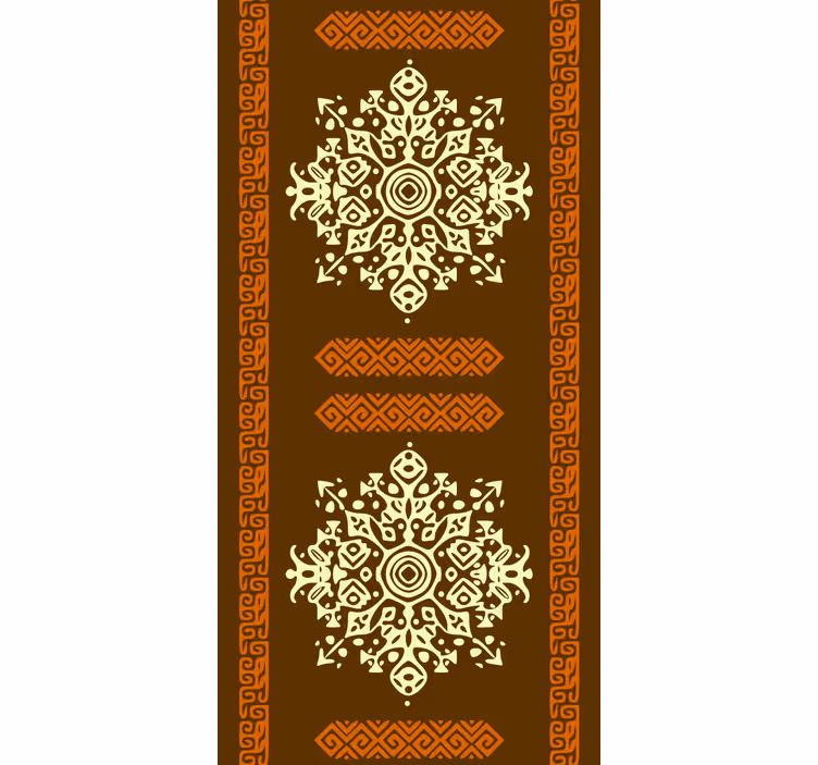 Papier peint chambre motif abstrait africain brun jaune - TenStickers