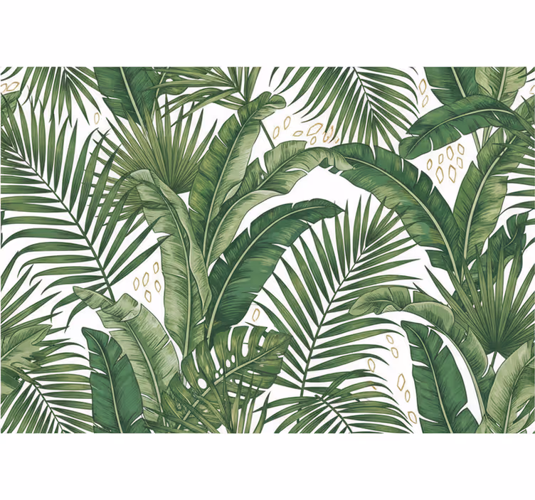 Papier peint feuilles relaxantes de palmiers - TenStickers
