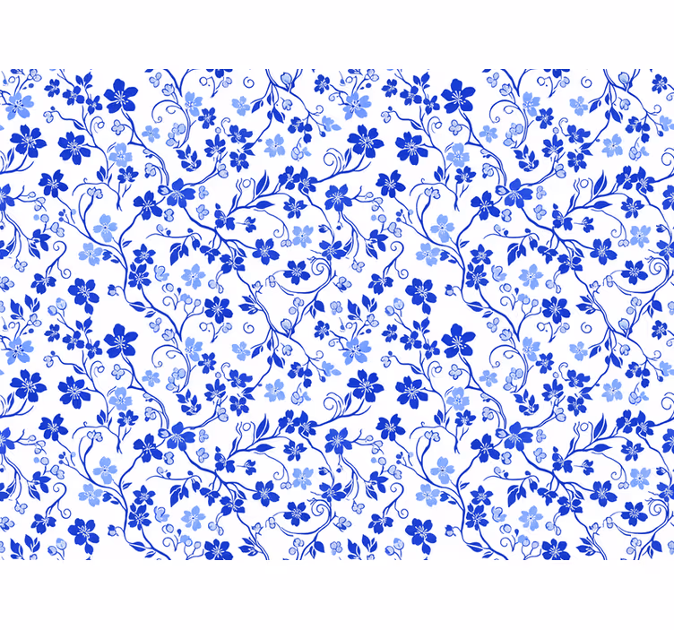 Papier peint floral fleurs de cerisier bleues - TenStickers