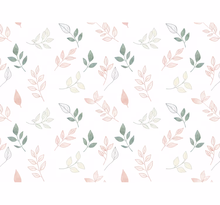 Papier peint floral feuilles légères aux couleurs douces - TenStickers