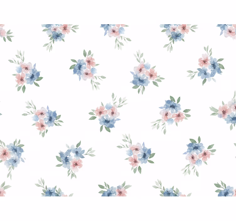 Papier peint floral fleurs petites en aquarelle - TenStickers