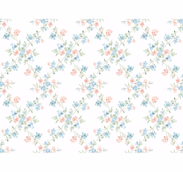Papier peint floral petites fleurs en aquarelle pâle - TenStickers
