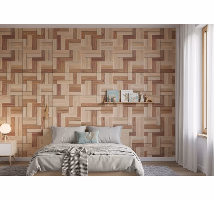 Papier peint bois effet bois naturel - TenStickers