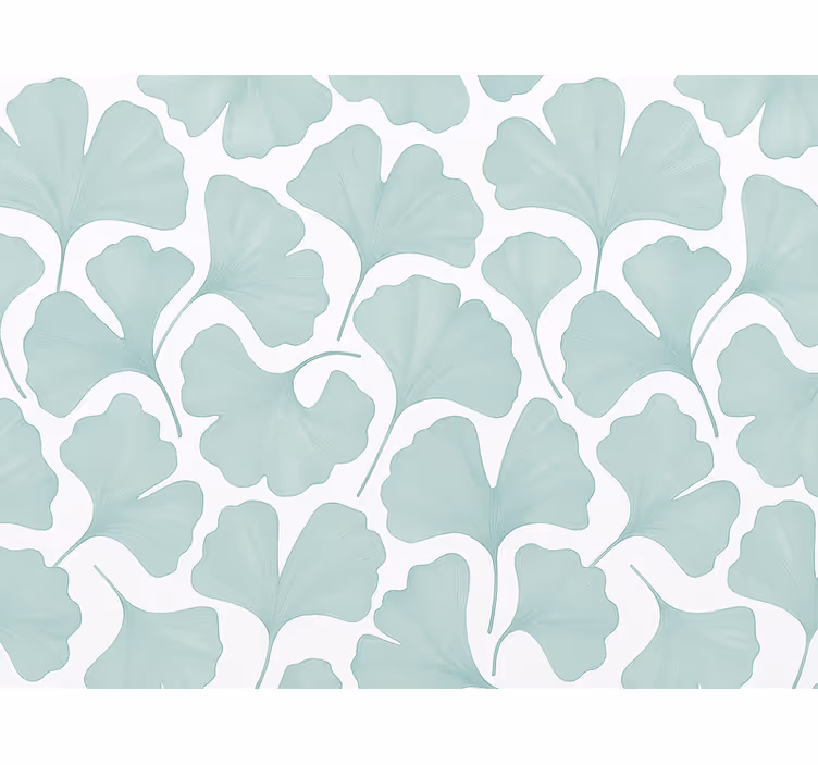 Papier peint feuilles ginkgo en bleu sarcelle muted - TenStickers