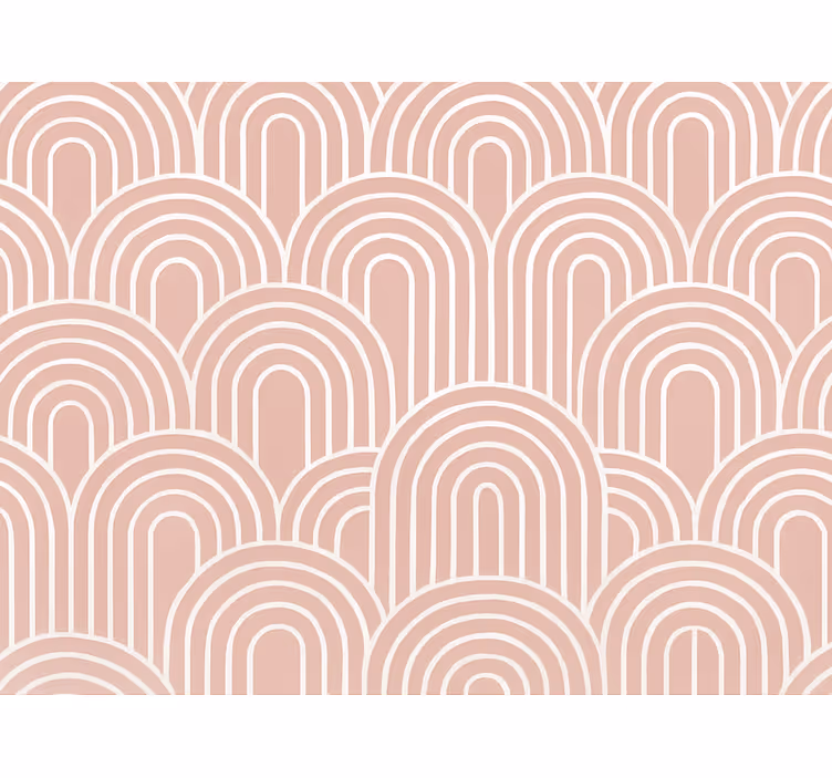 Papier peint géométrique arches rétro rose poussiéreux - TenStickers