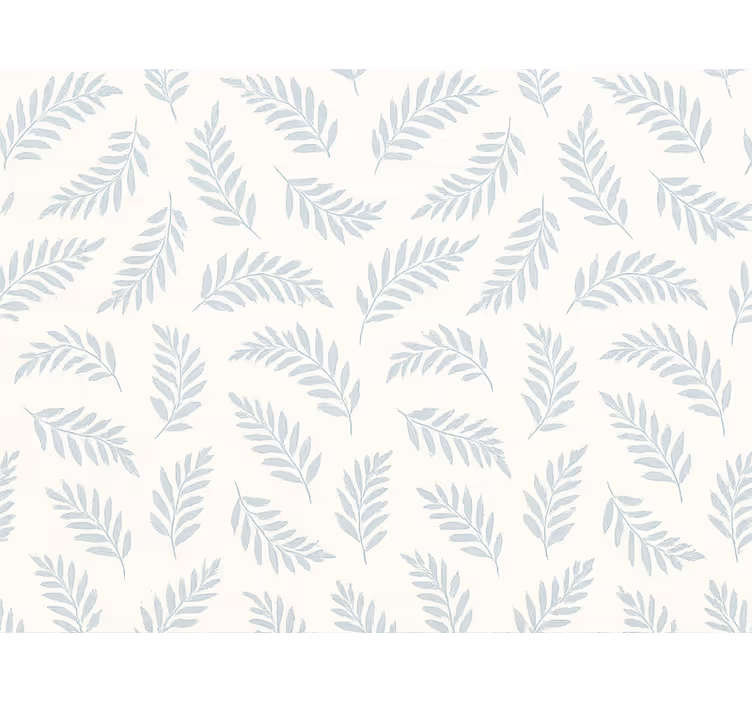 Papier peint feuilles fougère bleue légère et aérée - TenStickers