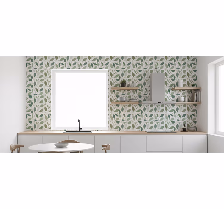 Papier peint feuilles motif feuilles simples - TenStickers