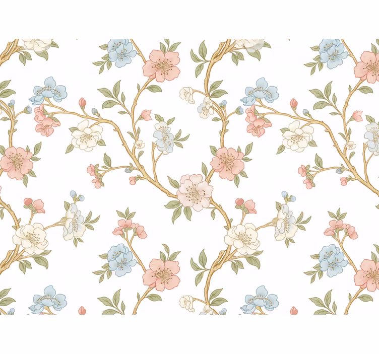 Papier peint floral branches en fleurs - TenStickers