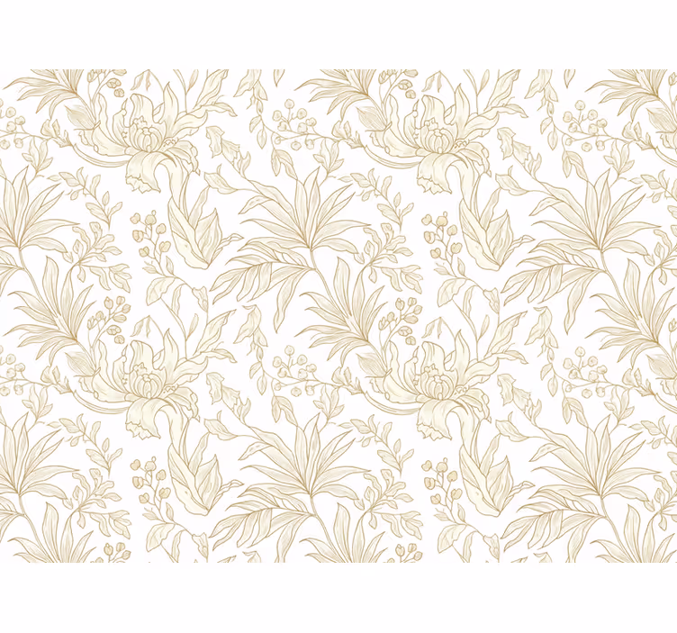 Papier peint feuilles floral beige jungle optics - TenStickers