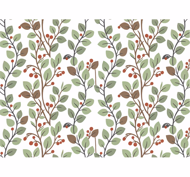 Papier peint feuilles branche accueillante - TenStickers