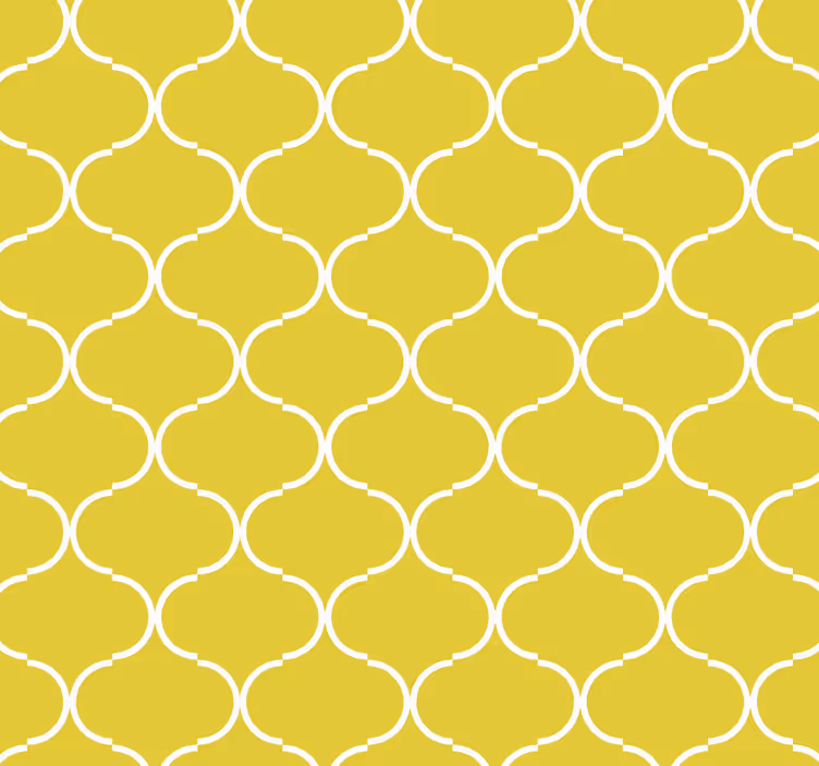 Papier peint jaune motif géométrique à lignes - TenStickers