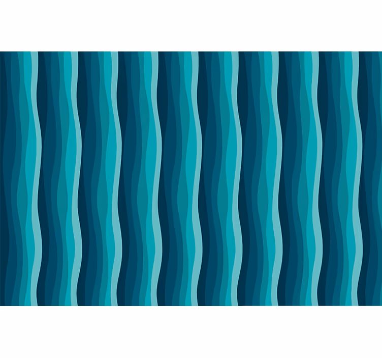 Papier peint bleu motif vagues - TenStickers