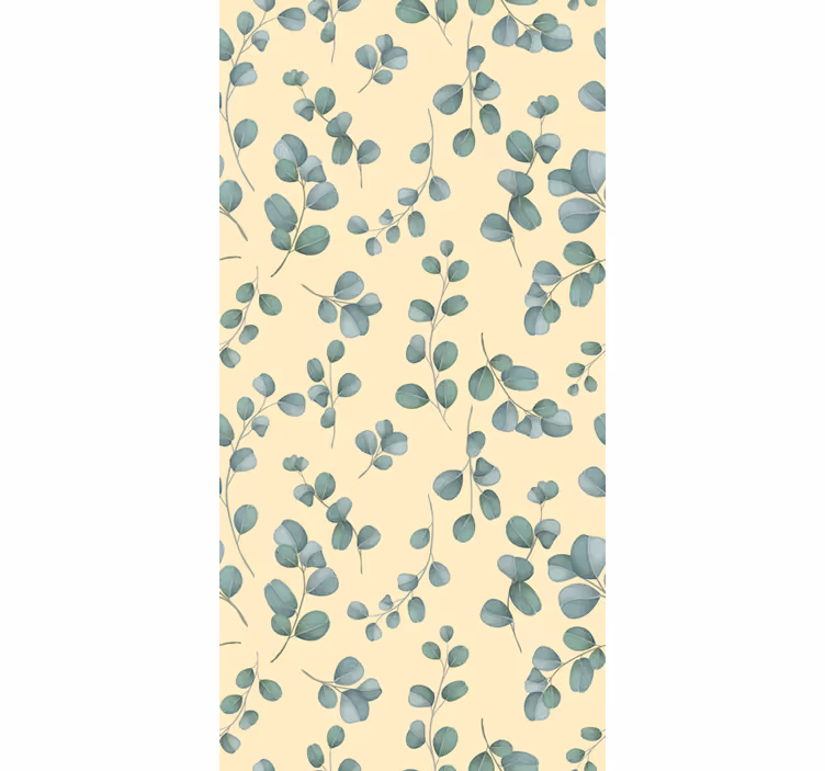 Papier peint beige motif feuilles d'eucalyptus - TenStickers