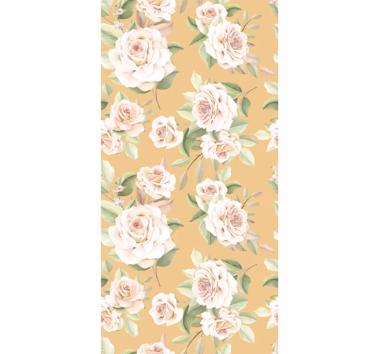 Papier peint beige motif roses de provence - TenStickers