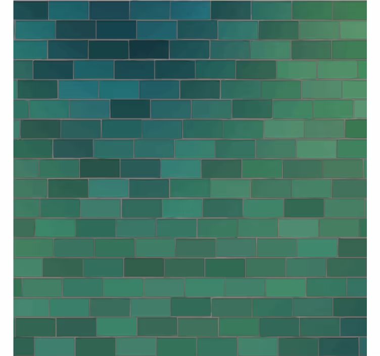 Papier peint vert briques vertes - TenStickers