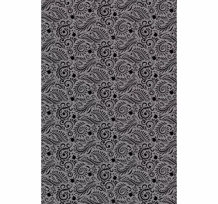 Papier peint gris motifs enroulés ornés - TenStickers