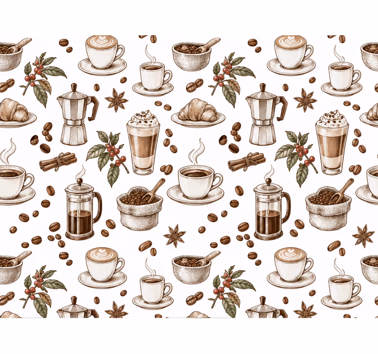 Papier peint cuisine types de café - TenStickers