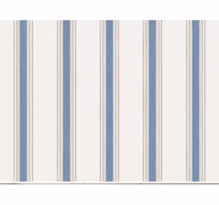 Papier peint cuisine rayures bleues et beiges - TenStickers