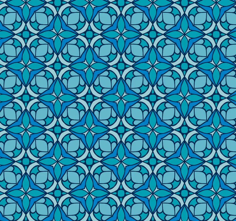 Papier peint salle de bain motif géométrique orné - TenStickers
