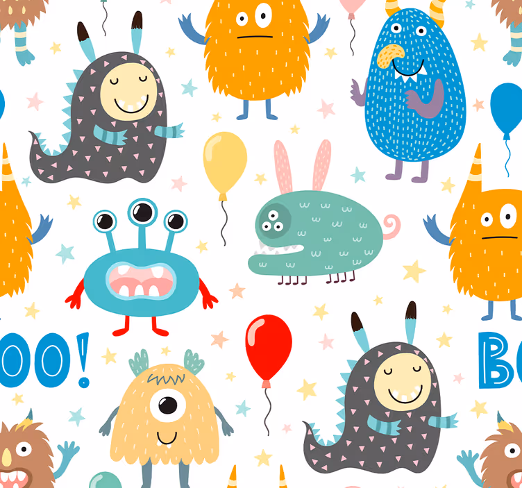 Papier peint animaux monstres festifs - TenStickers