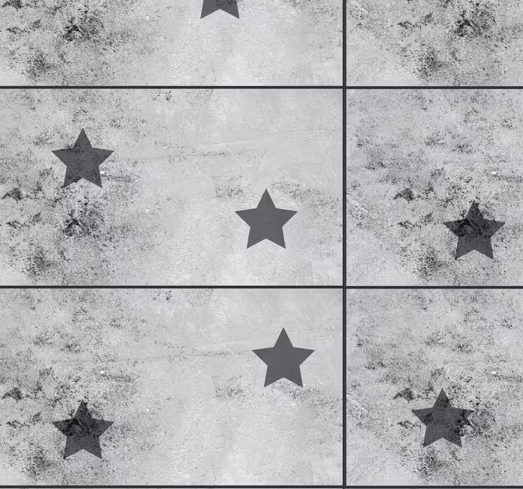 Papier peint béton motif étoile géométrique - TenStickers