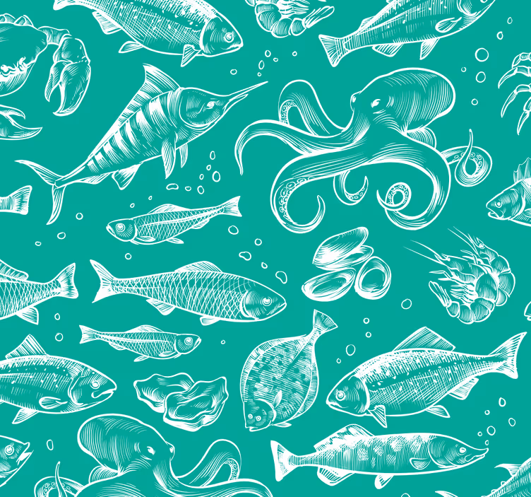 Papier peint poissons modèles de vie marine - TenStickers