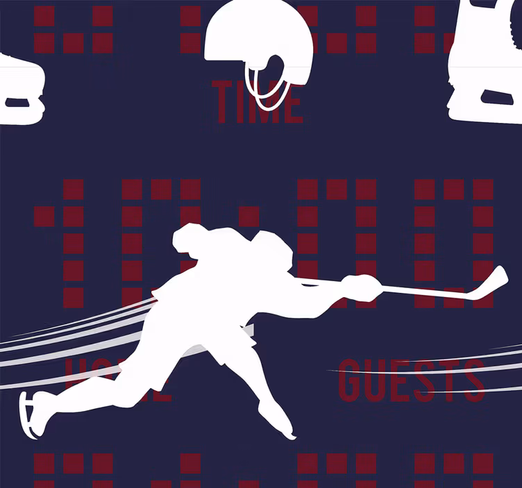 Papier peint rayé action de hockey sur glace - TenStickers