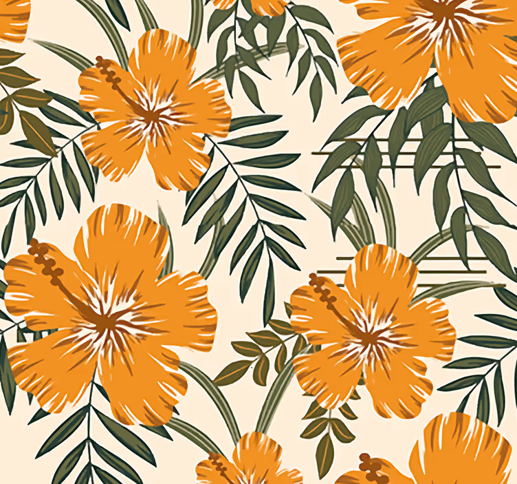 Papier peint floral gris nature - TenStickers