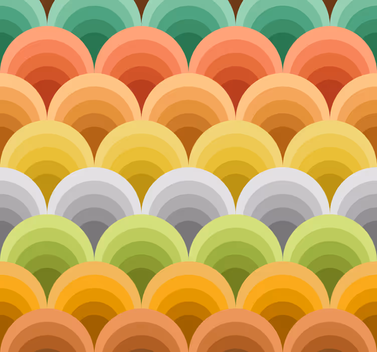 Papier peint moderne motifs colorés incurvés - TenStickers