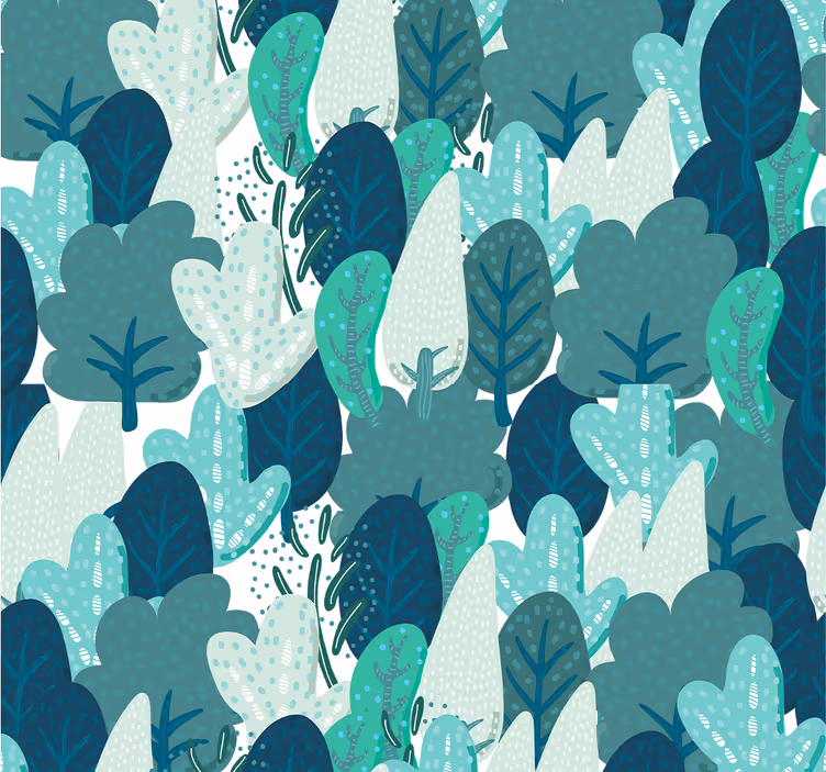 Papier peint feuilles motif luxuriant - TenStickers