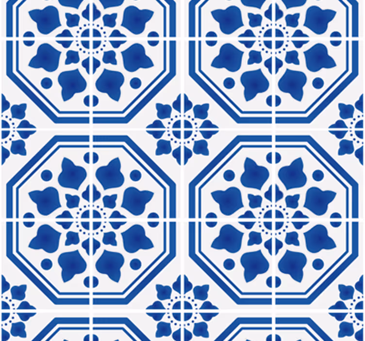 Papier peint carrelage symétrie des carreaux géométriques - TenStickers
