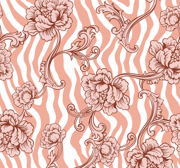 Papier peint fleurs motif ornemental floral - TenStickers