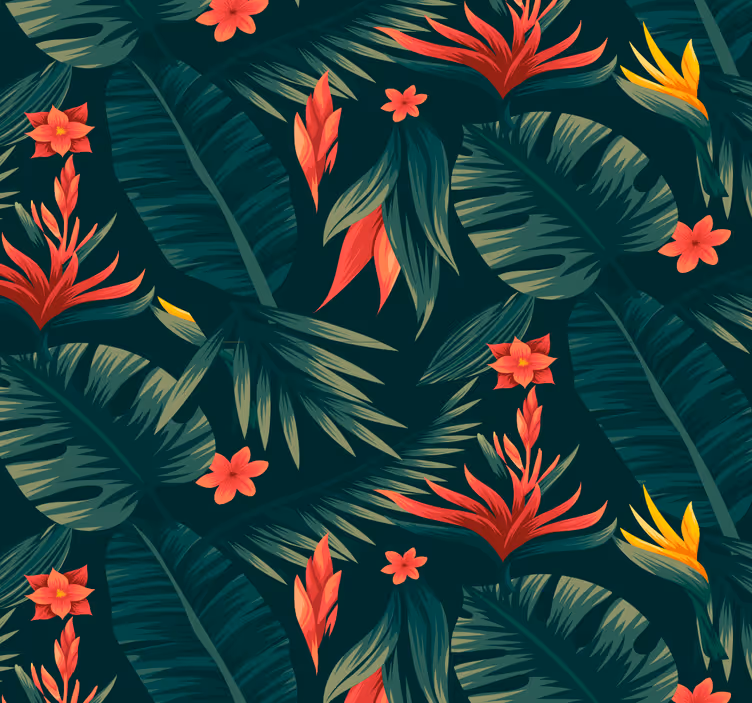 Papier peint nature flore tropicale - TenStickers