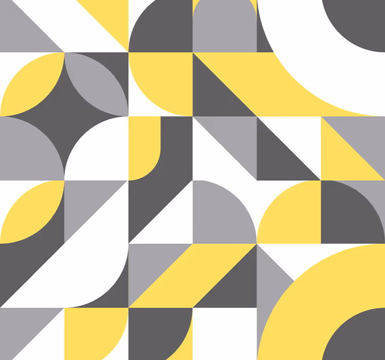 Papier peint design Géométrique gris et jaune - TenStickers