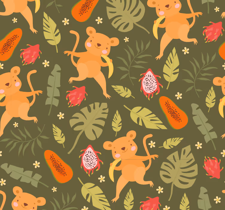 Papier peint Têtes de singe  - TenStickers