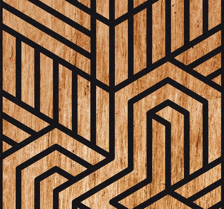 Papier peint géometrique labyrinthe géométrique - TenStickers