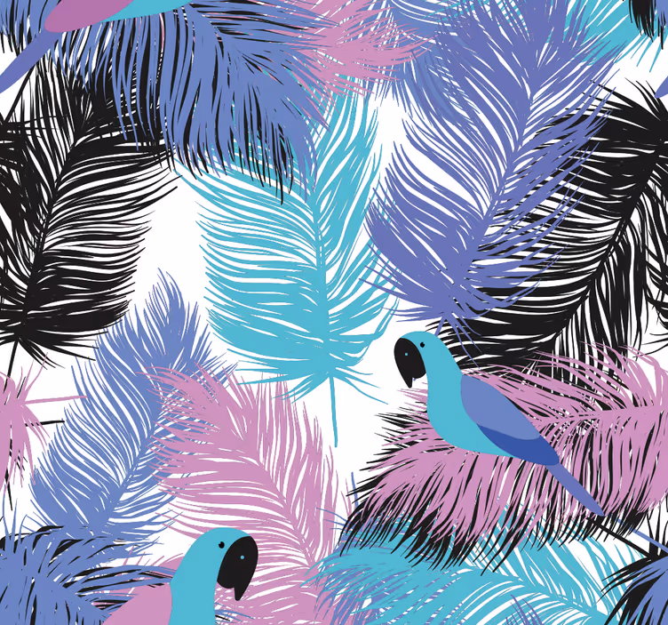 Papier peint perroquet refuge pour perroquets tropicaux - TenStickers