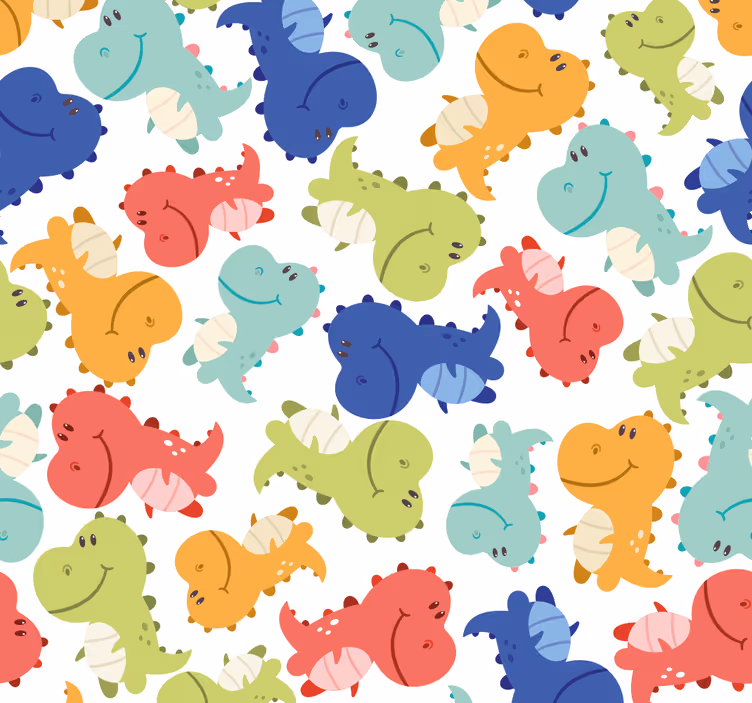 Papier peint dinosaures motif de dinosaure joyeux - TenStickers