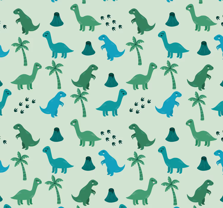 Papier peint dinosaures motifs de dinosaures - TenStickers