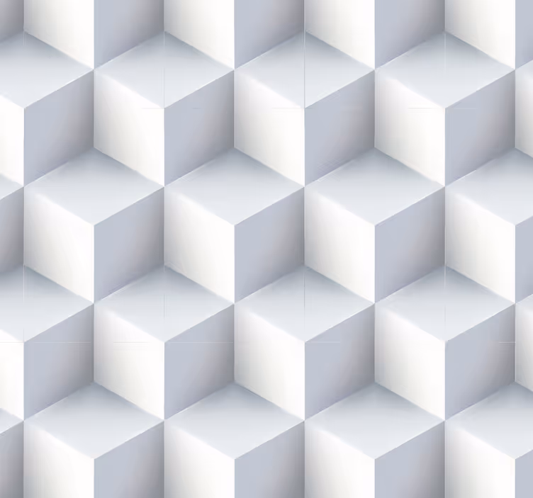 Papier peint géometrique illusion cubique - TenStickers