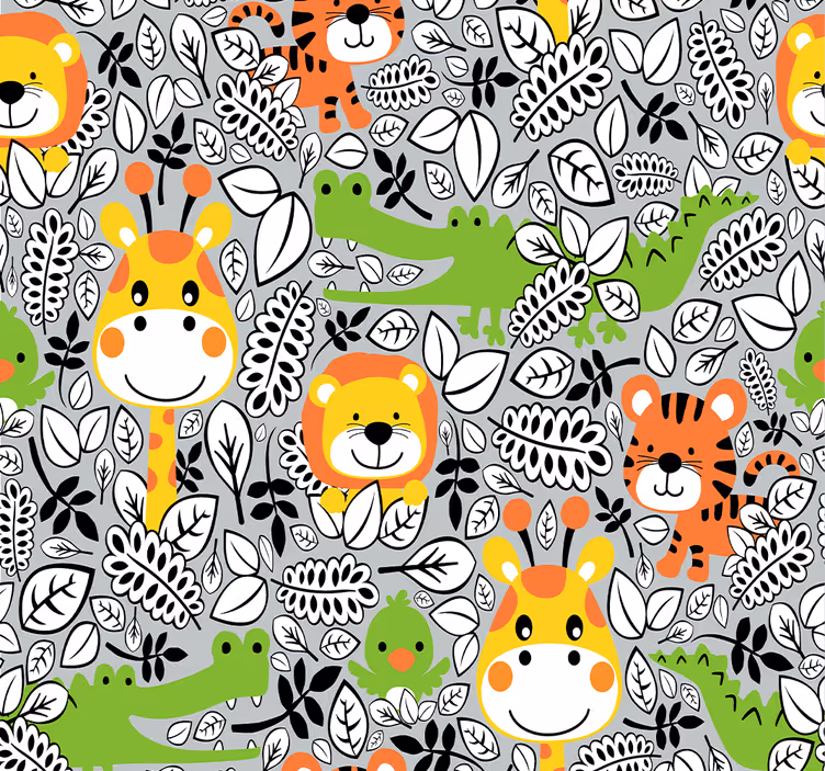 Papier peint animaux plaisir des animaux de safari - TenStickers