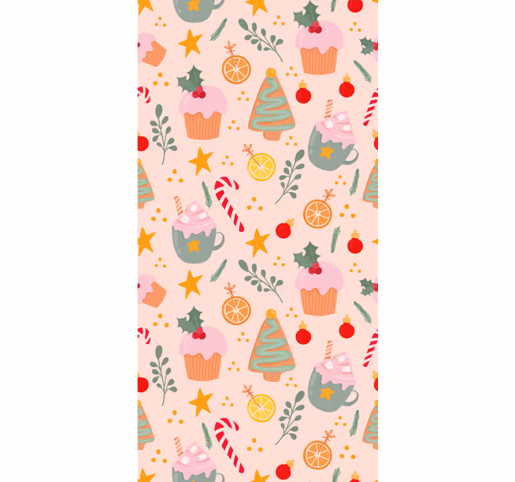 Papier peint noel modèle de vacances festives - TenStickers